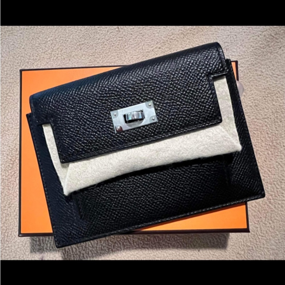 Hermes Black Kelly Compact Wallet - Picture 1 of 5